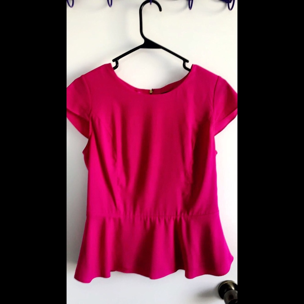Express Hot Pink with Gold Zipper Blouse